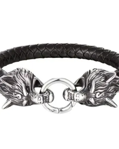 Bracelet Loup Deux Têtes