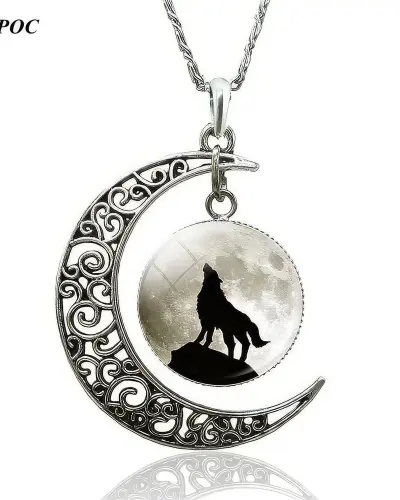 Collier Loup Croissant de Lune